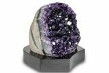 Grape Jelly Amethyst Cluster With Wood Base - Uruguay #275621-2